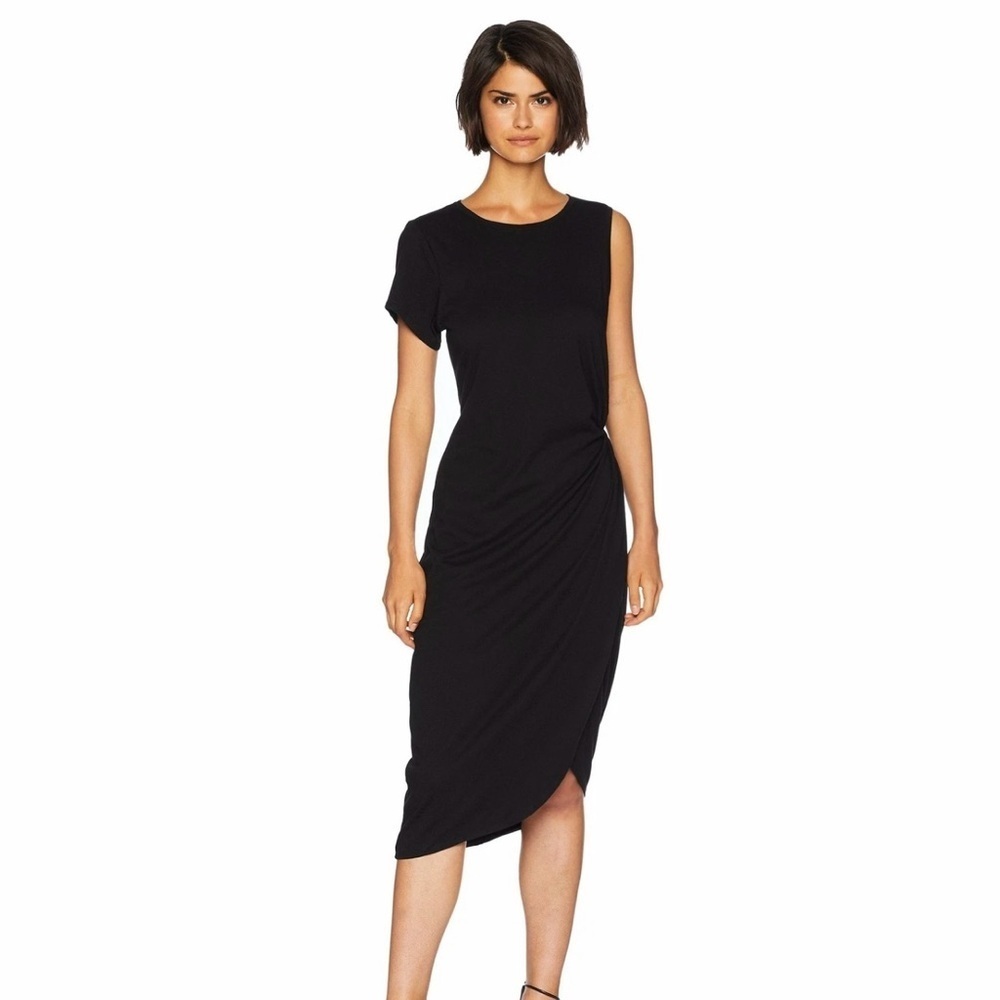 Sanctuary Salma Asymmetric Midi Dress Black, Size xL